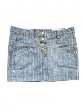 Marithe Francois Girbaud Pinstripe Y2K Denim Skirt - 31